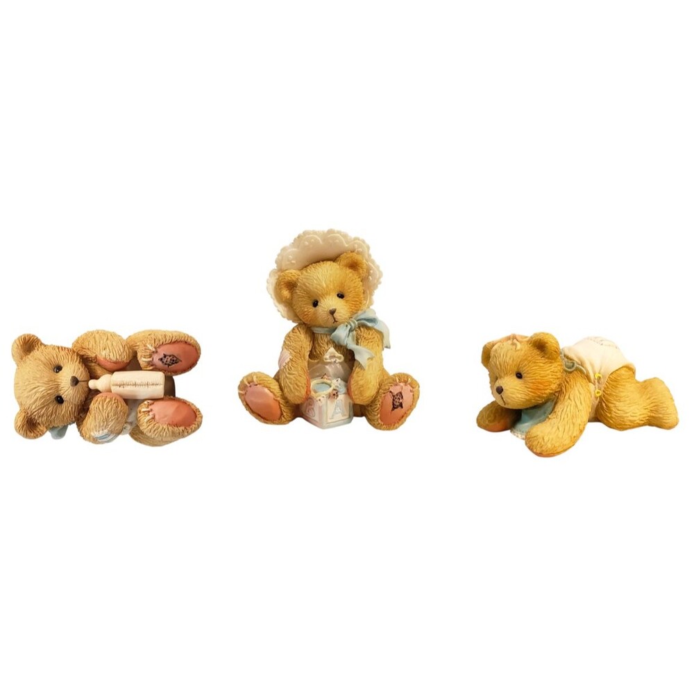 Cherished Teddies Billy Bobbie Betsey Lot of 3 Baby Bear Figurines 1993 Enesco